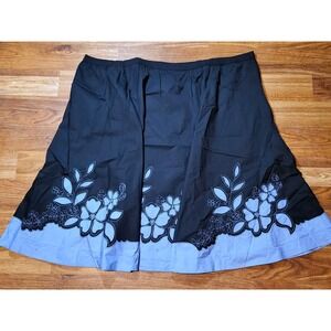 Chelsea Studio Purple & Black A Line Skirt Sizr 34W